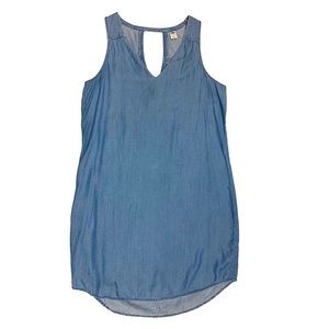 Old Navy chambray midi tank dress size Medium soft blue
